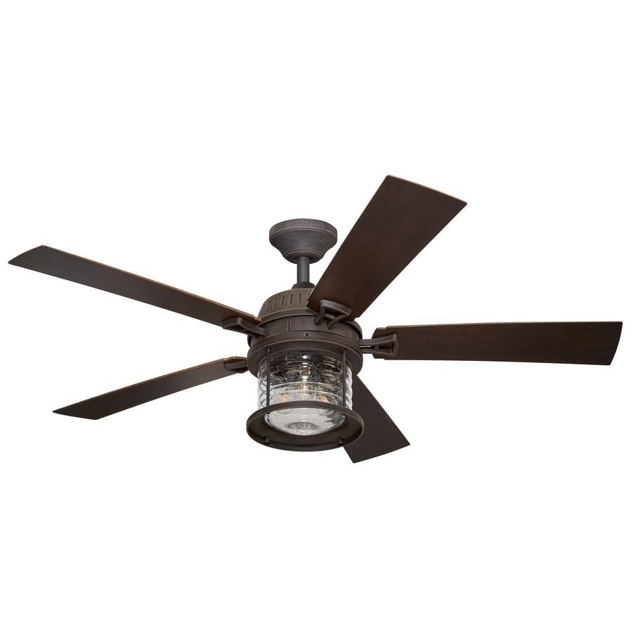 Shop Allen + Roth Stonecroft 52 In Rust Indoor/outdoor Downrod Or For Outdoor Ceiling Fans With Lights (View 2 of 15)