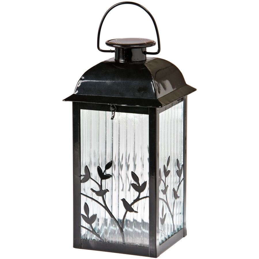 Shop Gemmy 5.3 In X 12.2 In Black Glass Solar Outdoor Decorative Within Outdoor Hanging Solar Lanterns (Photo 2 of 15)
