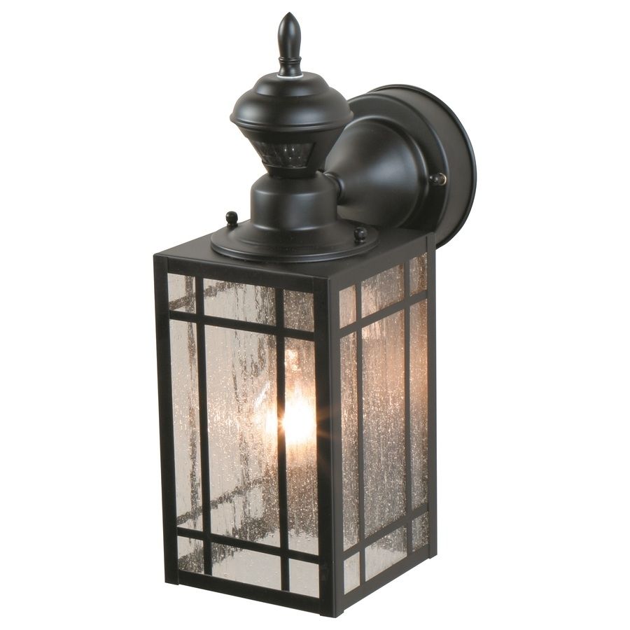 Shop Heath Zenith 15.375 In H Black Motion Activated Outdoor Wall With Outdoor Wall Light Fixtures At Lowes (Photo 13 of 15)