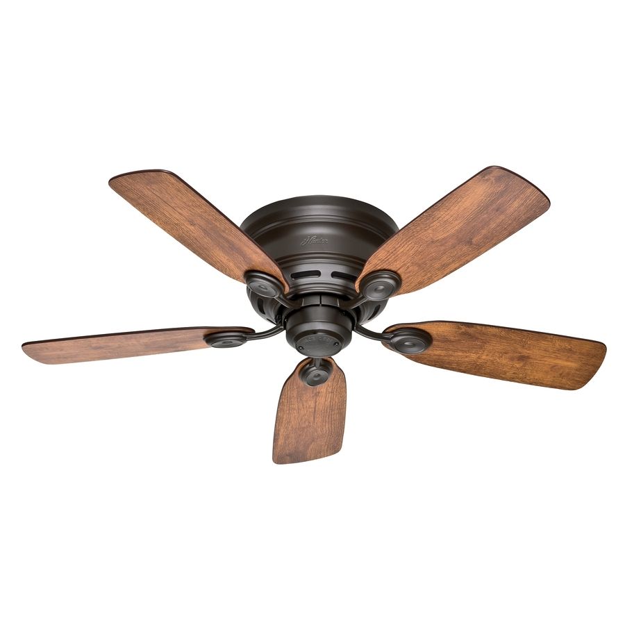 Shop Hunter Low Profile Iv 42 In New Bronze Indoor Flush Mount In Outdoor Ceiling Fans Without Lights (View 12 of 15)
