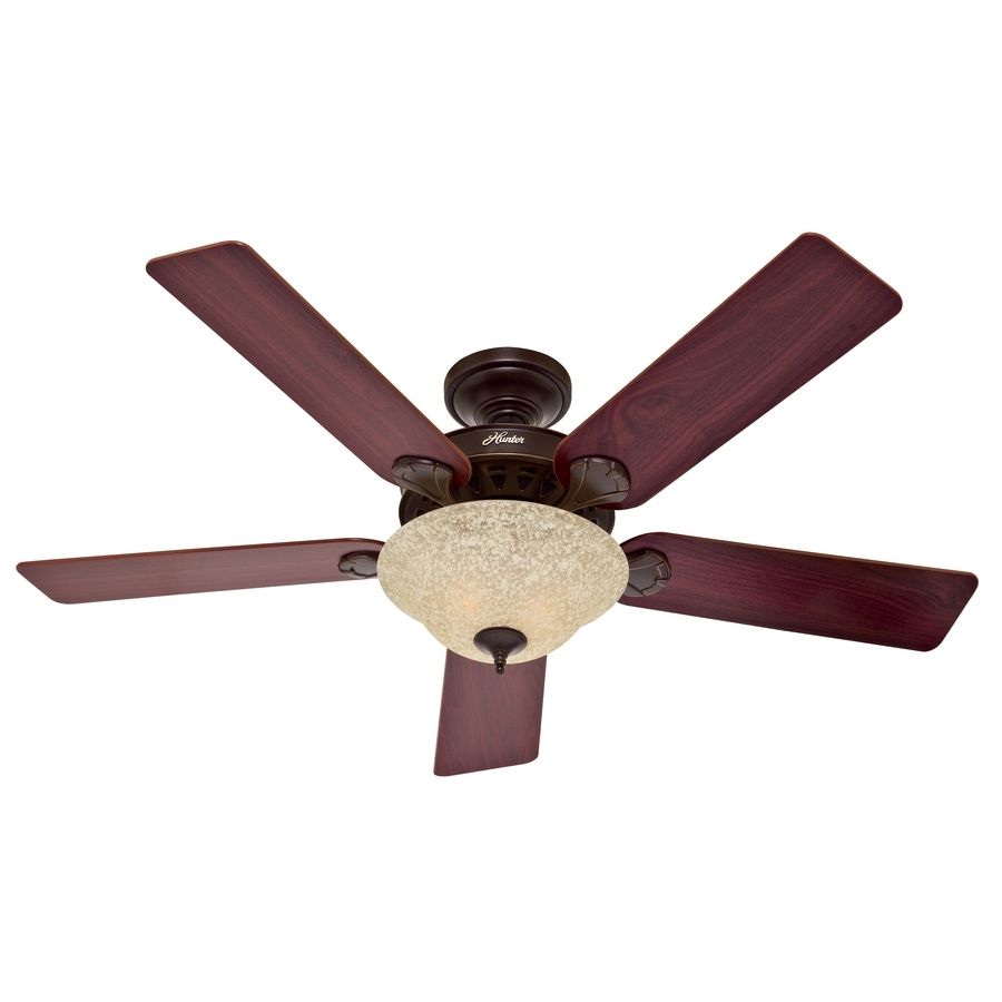 Shop Hunter Waldon 5 Minute Fan 52 In Onyx Bengal Bronze Indoor With Regard To Hunter Outdoor Ceiling Fans With Lights And Remote (Photo 14 of 15)