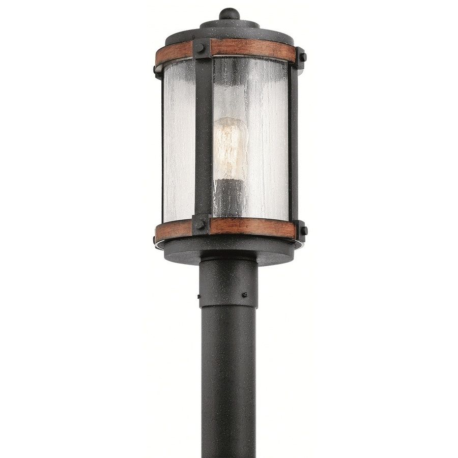 Shop Kichler Barrington 17.75 In H Distressed Black And Wood Post Within Outdoor Post Lights Kichler Lighting (Photo 2 of 15)