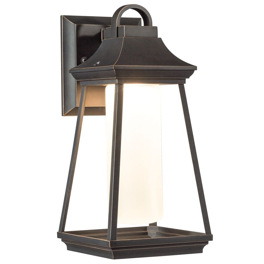 Shop Kichler Lighting Hartford 11.77 In H Led Rubbed Bronze Outdoor With Regard To Outdoor Wall Led Kichler Lighting (Photo 5 of 15)