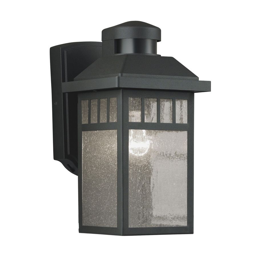 Shop Portfolio 11.5 In H Black Motion Activated Outdoor Wall Light Within Outdoor Wall Lighting With Motion Activated (Photo 8 of 15)