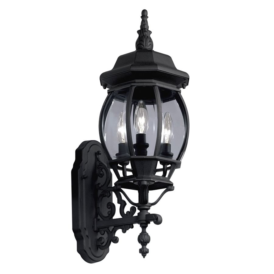 Shop Portfolio 22.68 In H Black Outdoor Wall Light At Lowes Pertaining To Outdoor Wall Light Fixtures At Lowes (Photo 15 of 15)