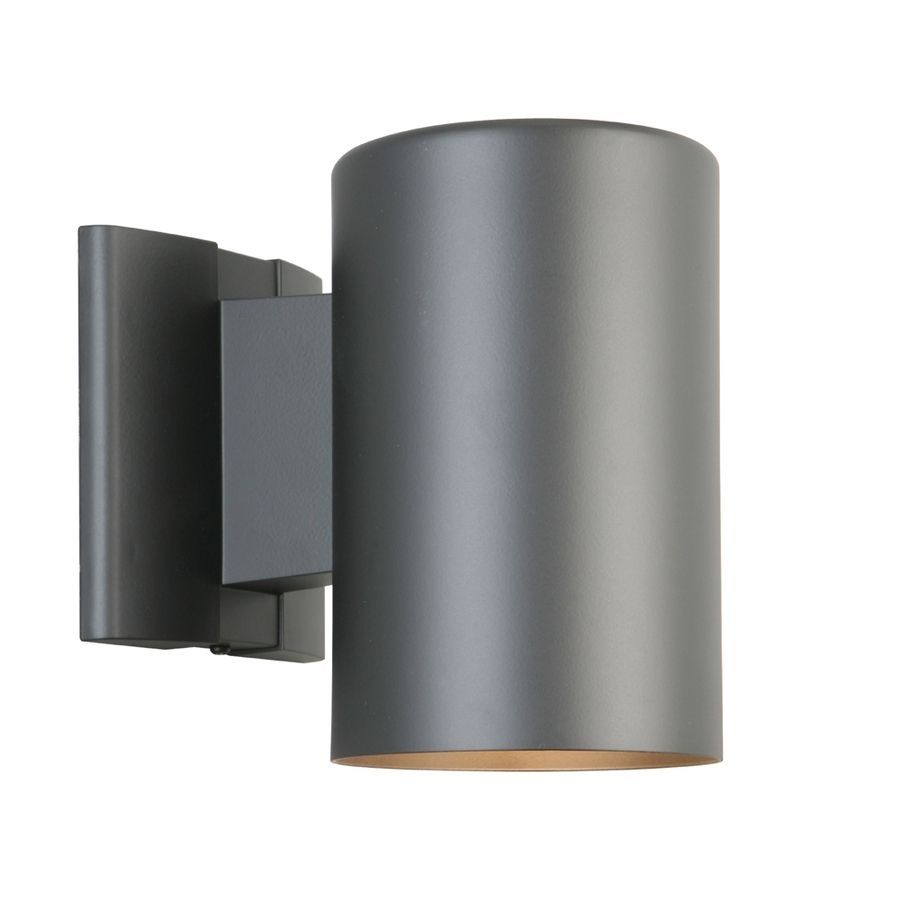 Shop Portfolio 7 In H Matte Black Dark Sky Outdoor Wall Light At Within Outdoor Wall Lighting At Lowes (View 10 of 15)