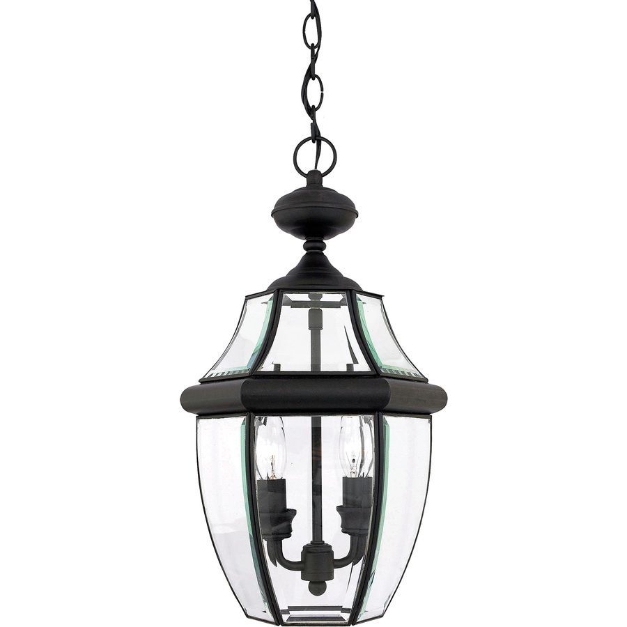 Shop Portfolio Brayden 18.5 In Mystic Black Outdoor Pendant Light At Within Outdoor Hanging Lanterns At Lowes (Photo 8 of 15)