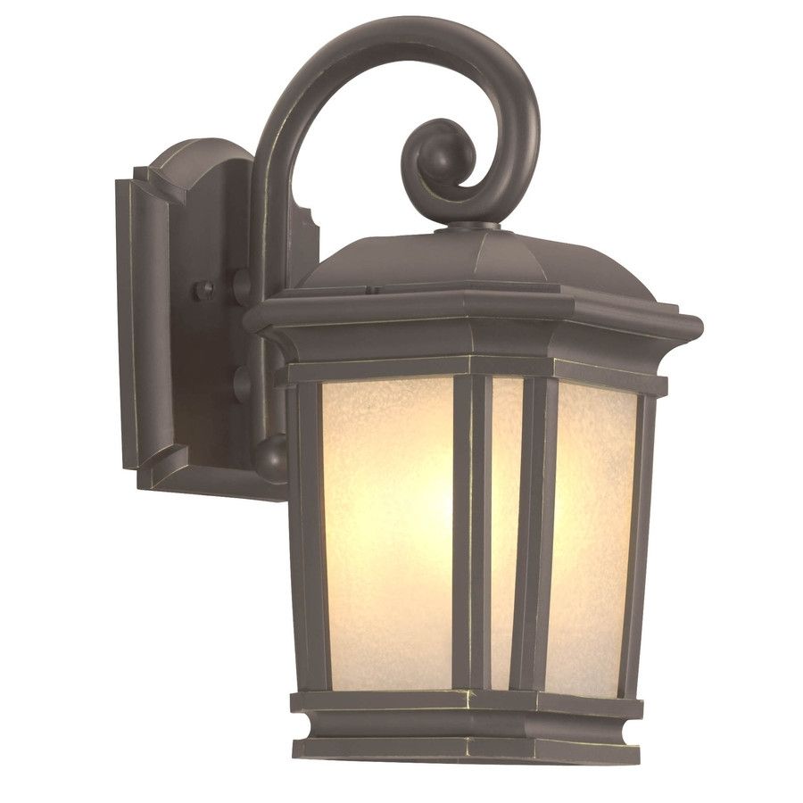 Shop Portfolio Corrigan 13.25 In H Dark Brass Outdoor Wall Light At Pertaining To Outdoor Wall Light Fixtures At Lowes (Photo 11 of 15)