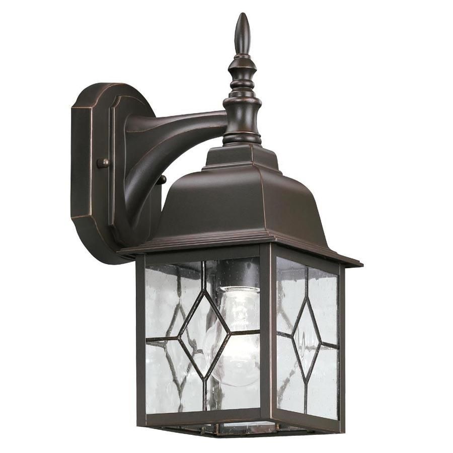 Shop Portfolio Litshire 13.5 In H Oil Rubbed Bronze Outdoor Wall Throughout Outdoor Wall Light Fixtures At Lowes (Photo 12 of 15)