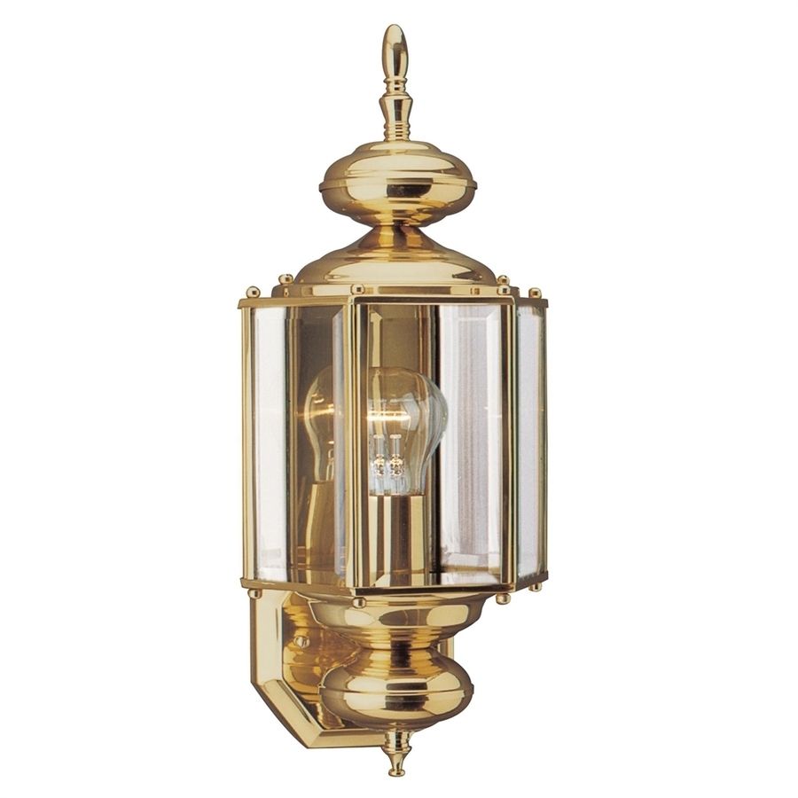 Shop Sea Gull Lighting Classico 25.5 In H Polished Brass Outdoor Regarding Brass Outdoor Wall Lighting (Photo 6 of 15)