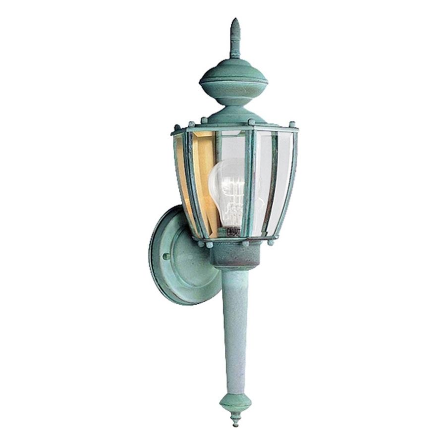 Shop Volume International 18.75 In H Verde Green Outdoor Wall Light Intended For Green Outdoor Wall Lights (Photo 10 of 15)