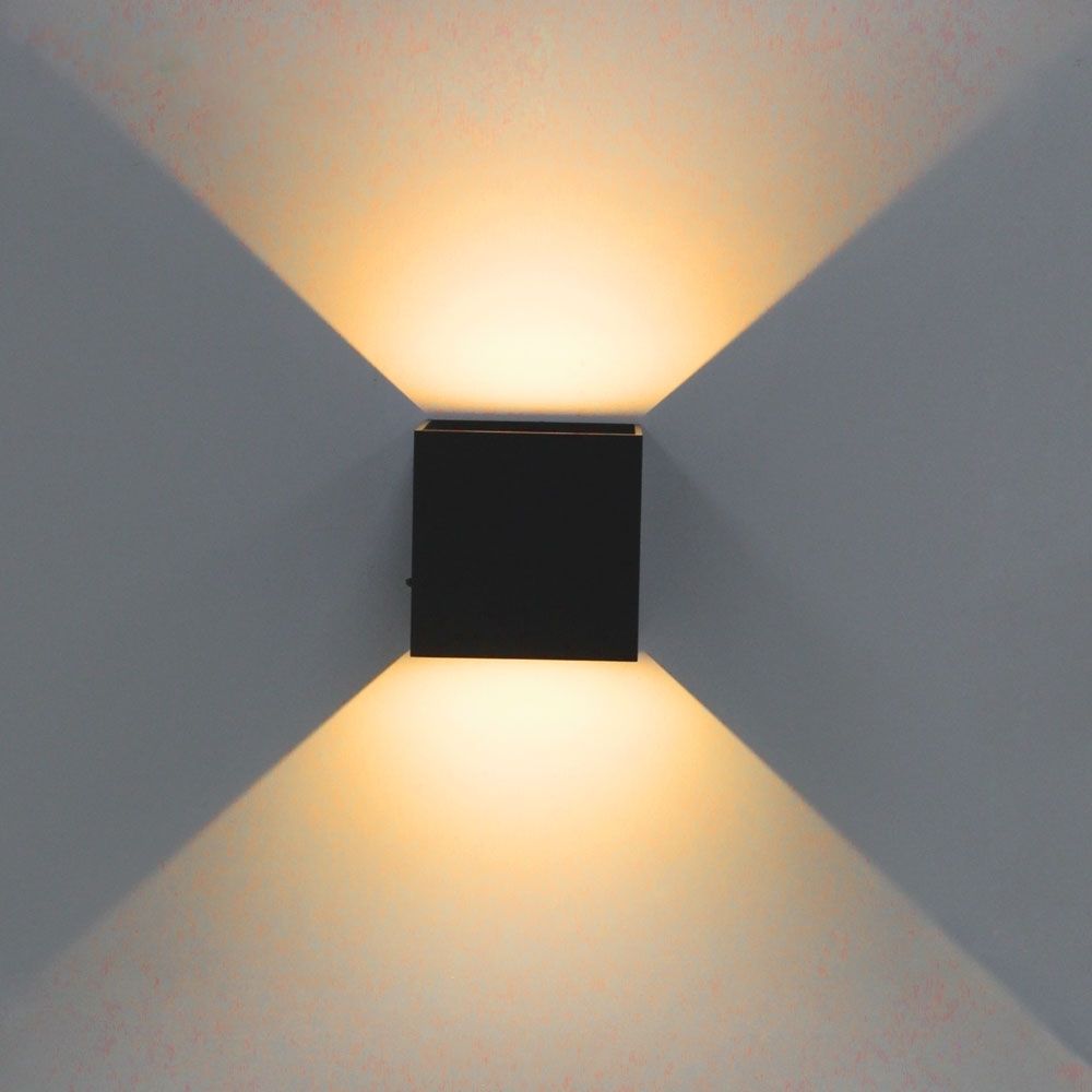 Sinfull Modern Brief Cube Adjustable Surface Mounted Wall Lamps Inside Square Outdoor Wall Lights (Photo 7 of 15)