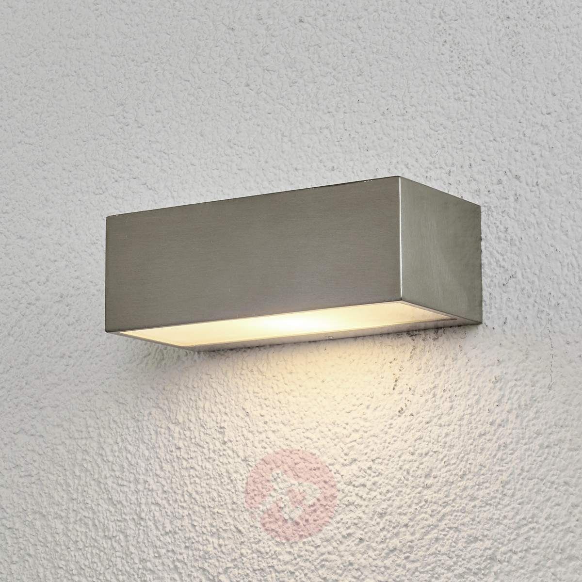 Stainless Steel Outdoor Wall Light Leonora | Lights.co.uk Throughout Stainless Steel Outdoor Wall Lights (Photo 6 of 15)
