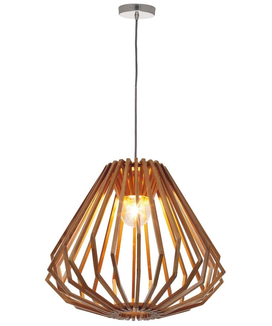 Stockholm 1 Light Squat Flair Pendant In Natural Wood | Bedroom | Room In Beacon Outdoor Ceiling Lights (Photo 11 of 15)