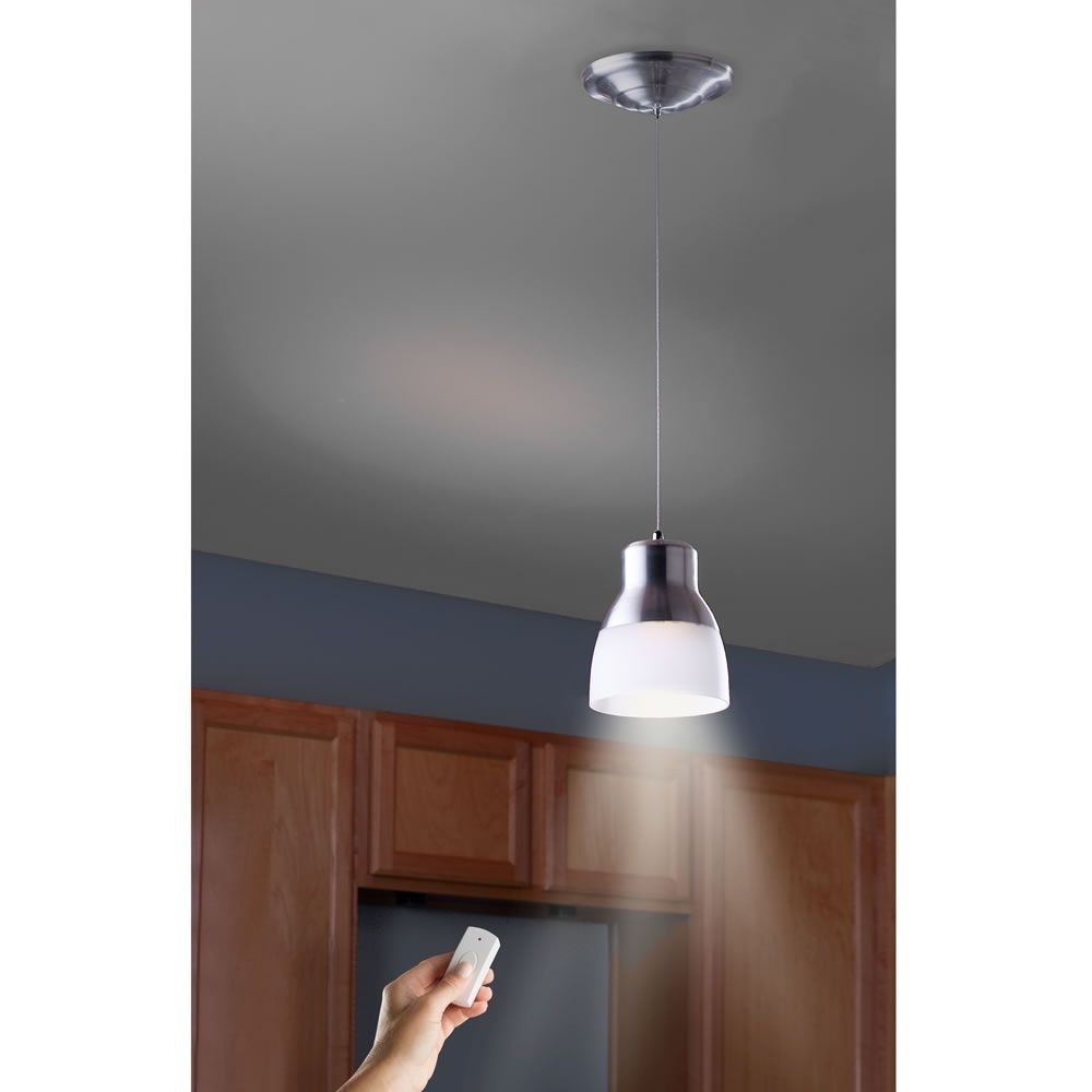 The Battery Powered Led Pendant Light – Hammacher Schlemmer Within Outdoor Hanging Lights With Battery (View 5 of 15)