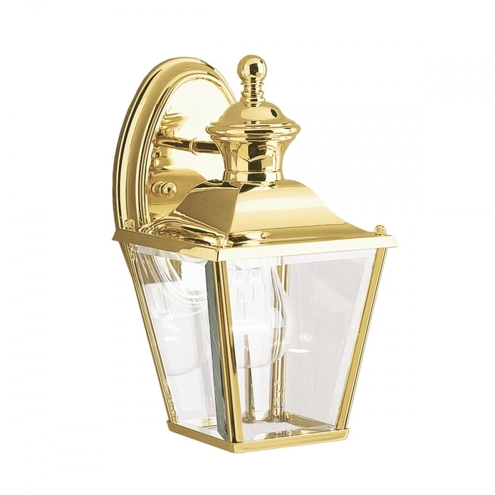 Traditional Polished Brass Outdoor Wall Lantern With Clear Glass Throughout Polished Brass Outdoor Wall Lights (View 9 of 15)