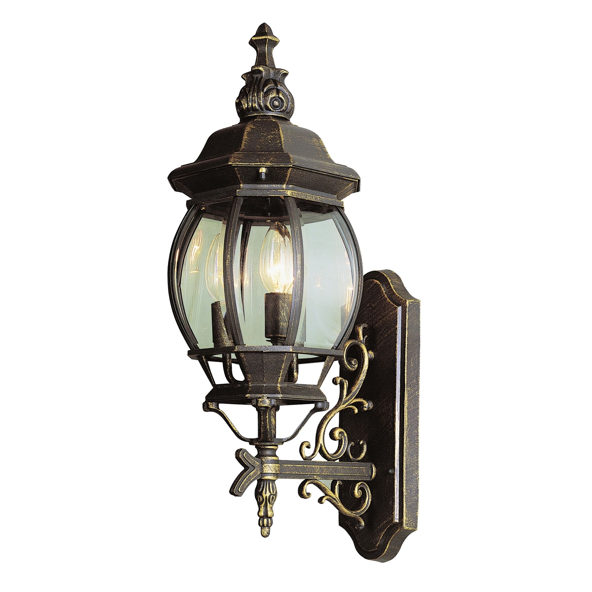 Trans Globe 4051 Bg Rochelle Black Gold Outdoor Wall Sconce: Littman Regarding Outdoor Wall Lantern By Transglobe Lighting (View 8 of 15)