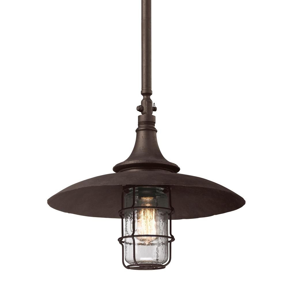 Troy Lighting Allegany 1 Light Centennial Rust Outdoor Pendant F3229 For Troy Outdoor Hanging Lights (Photo 14 of 15)