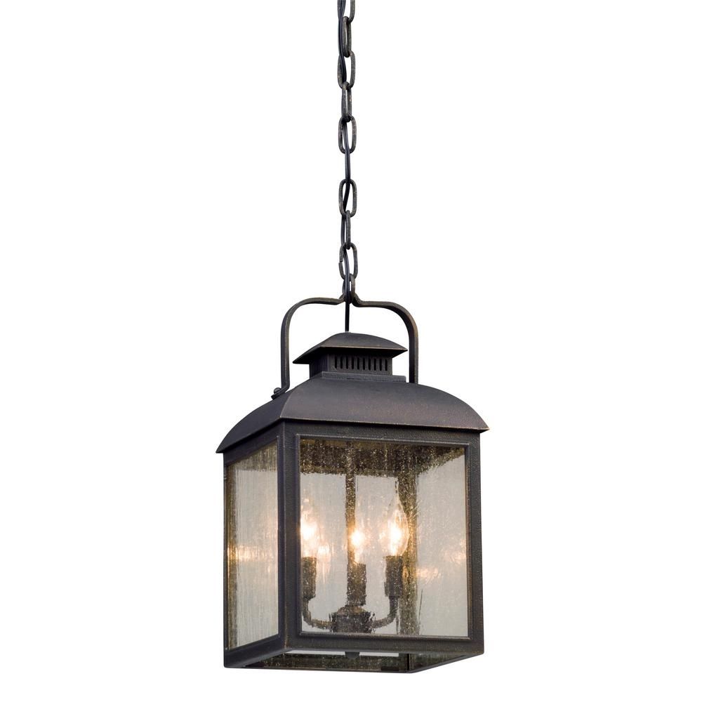 Troy Lighting Chamberlain 3 Light Vintage Bronze Outdoor Pendant Intended For Vintage Outdoor Hanging Lights (Photo 2 of 15)