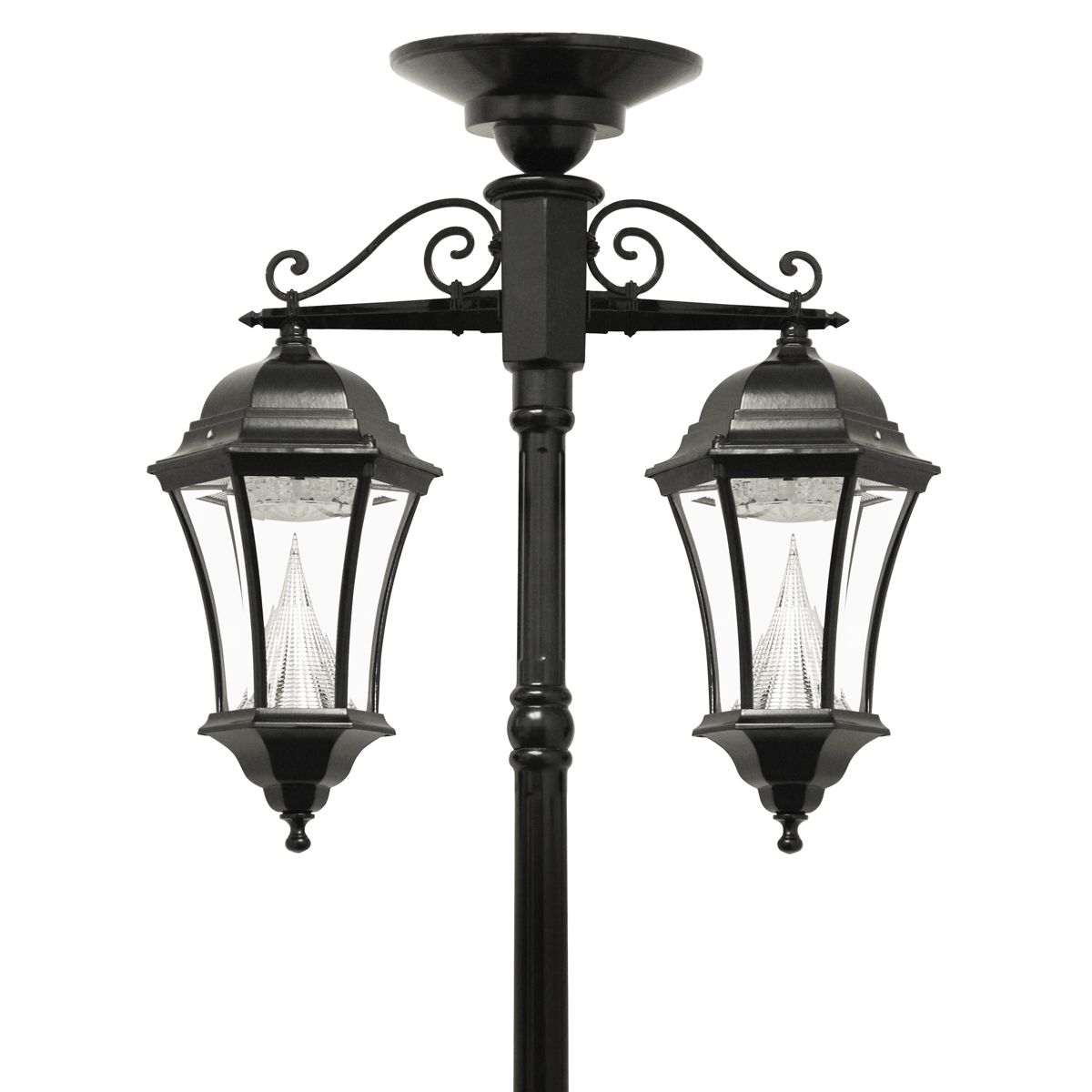 Victorian Solar Lamp Series – Double Downward Hanging Lamp Post Gs Pertaining To Outdoor Hanging Post Lights (Photo 1 of 15)