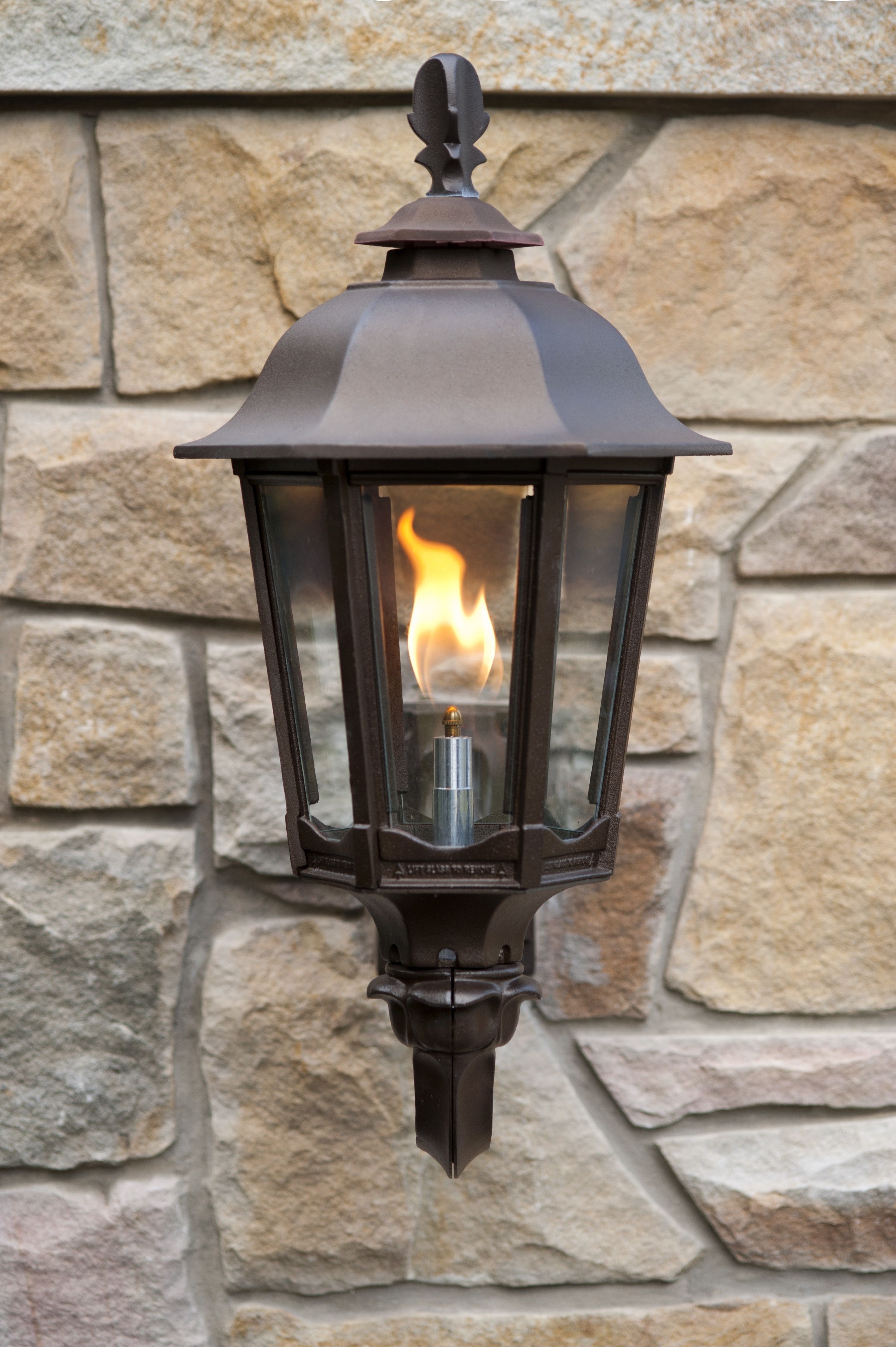 Wall Mounted Straight Open Flame Bavarian Lamps Welcome Guests To With Outdoor Wall Mount Gas Lights (View 8 of 15)