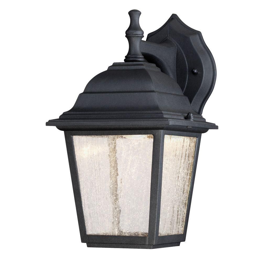 Westinghouse 1 Light Black Outdoor Integrated Led Wall Mount Lantern Regarding Outdoor Wall Lighting At Home Depot (View 3 of 15)