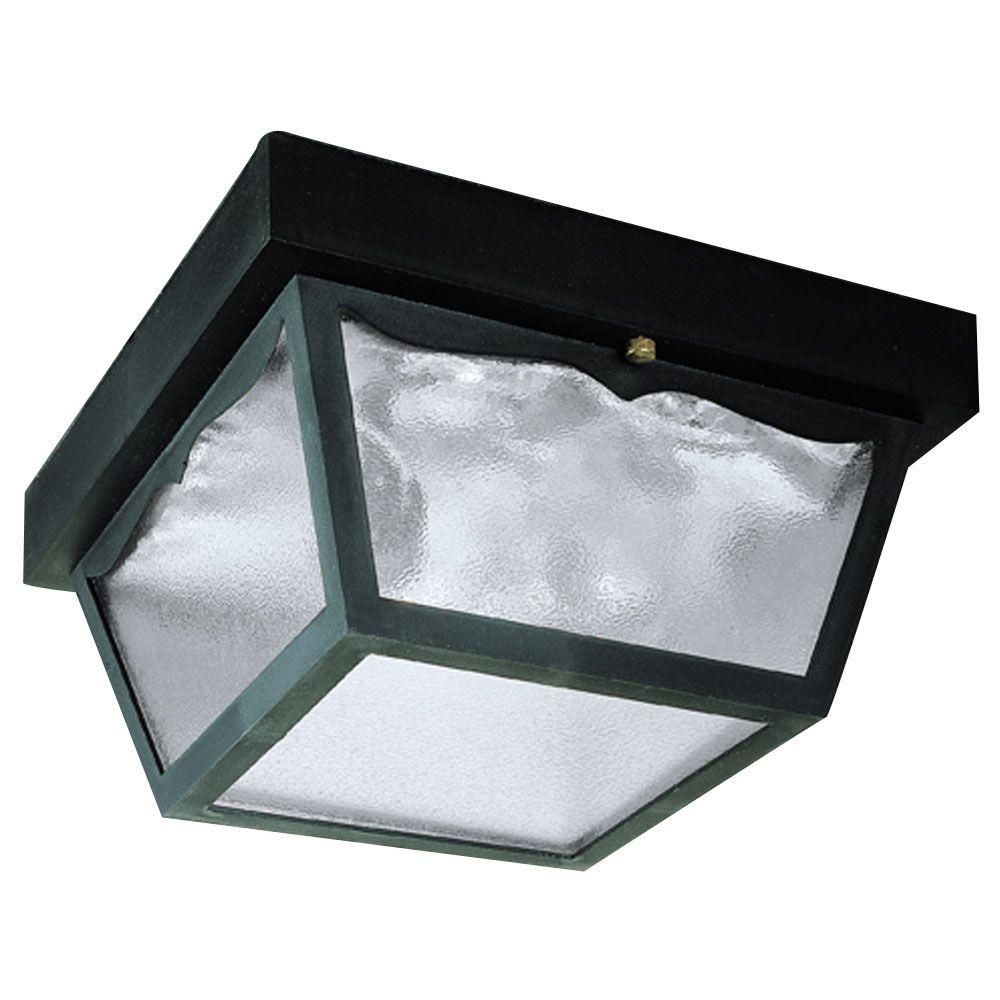 Westinghouse 2 Light Black On Hi Impact Polypropylene Flush Mount With Outdoor Ceiling Security Lights (Photo 10 of 15)