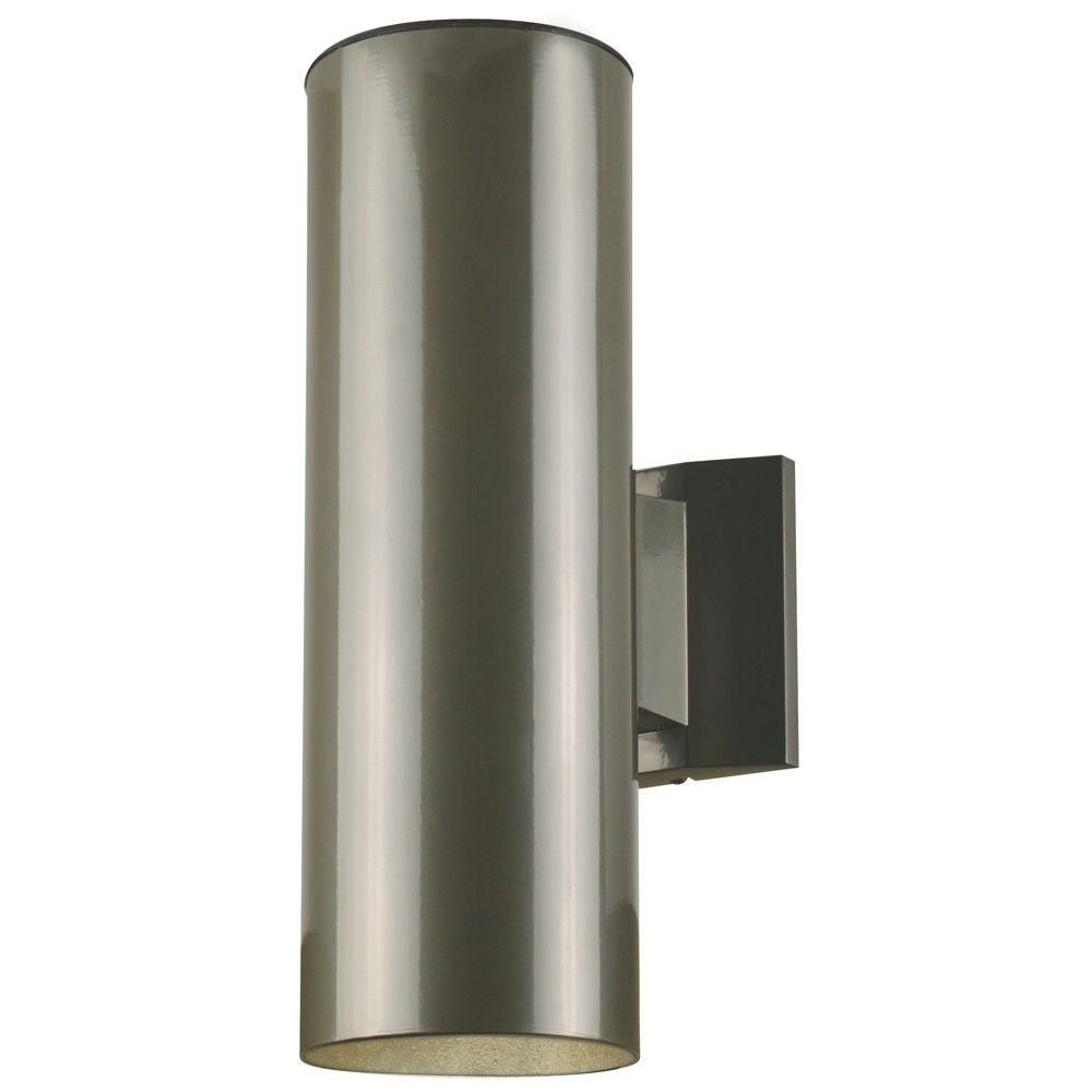 Westinghouse 2 Light Polished Graphite On Steel Cylinder Outdoor Inside Contemporary Garden Lights Fixture At Home Depot (Photo 5 of 15)