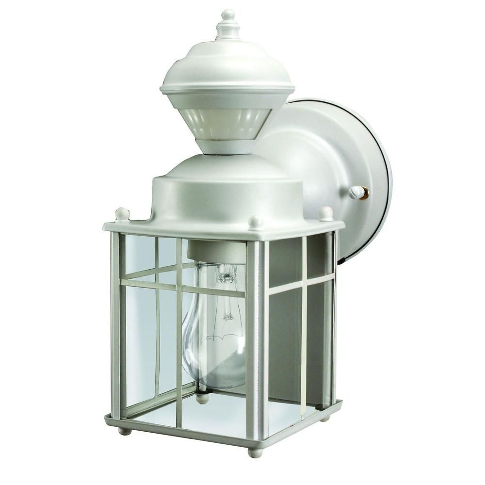 White – Outdoor Lanterns – Motion Sensing – Outdoor Lanterns Pertaining To White Outdoor Wall Mounted Lighting (View 15 of 15)