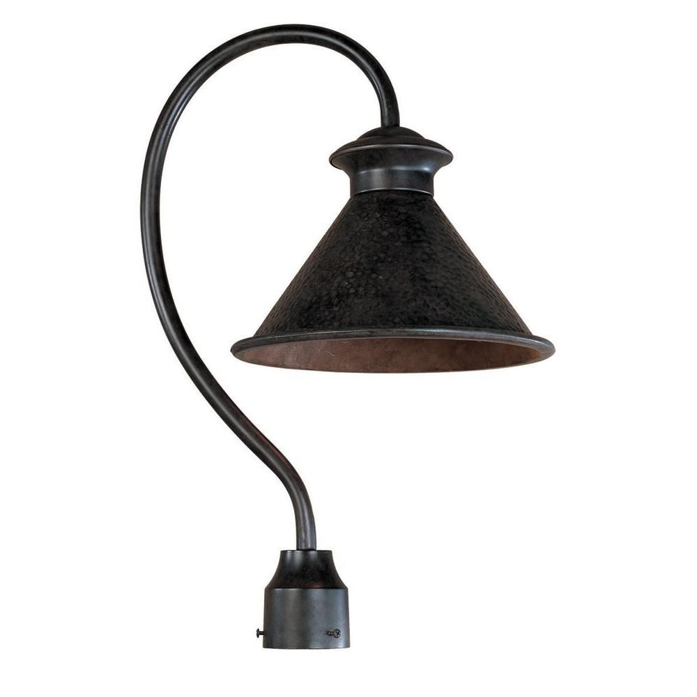 World Imports Dark Sky Essen 1 Light Outdoor Bronze Post Lamp Pertaining To Rustic Outdoor Lighting At Home Depot (View 11 of 15)