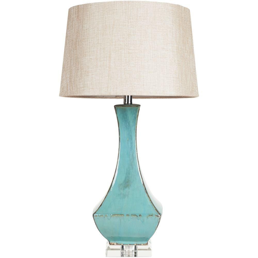 Artistic Weavers Fathullah 32 In. Turquoise Indoor Table Lamp For Living Room Table Lamps At Home Depot (Photo 9 of 15)