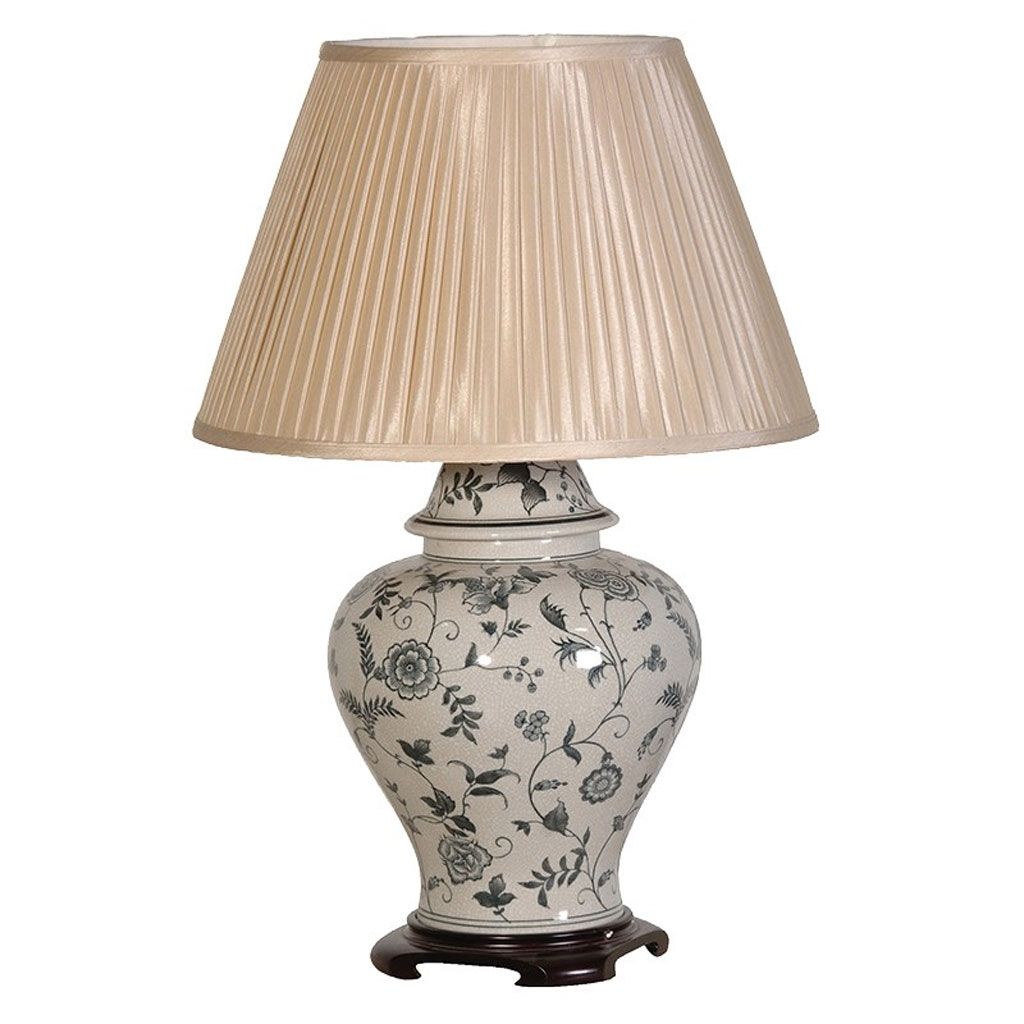 Floral Ceramic Table Lamp Inside Ceramic Living Room Table Lamps (View 11 of 15)
