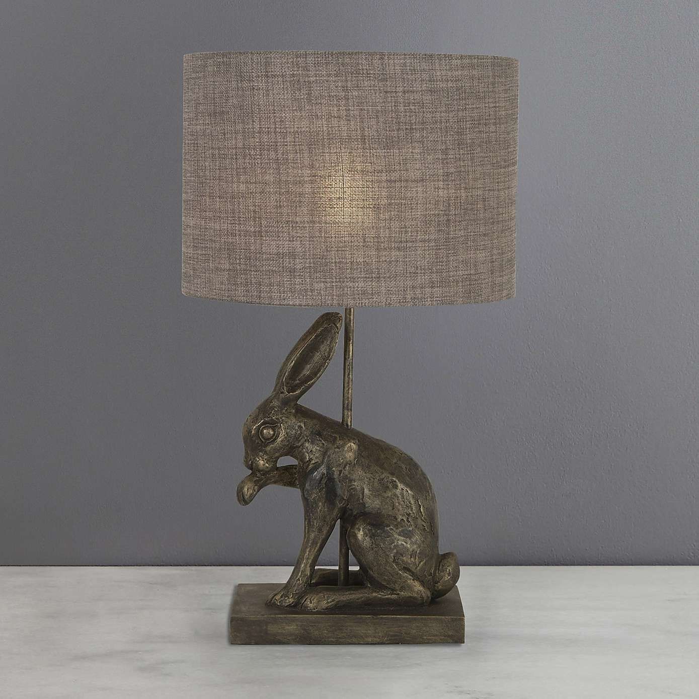 Hare Licking Paw Antique Brass Table Lamp | Brass Table Lamps With Regard To Antique Living Room Table Lamps (Photo 7 of 15)