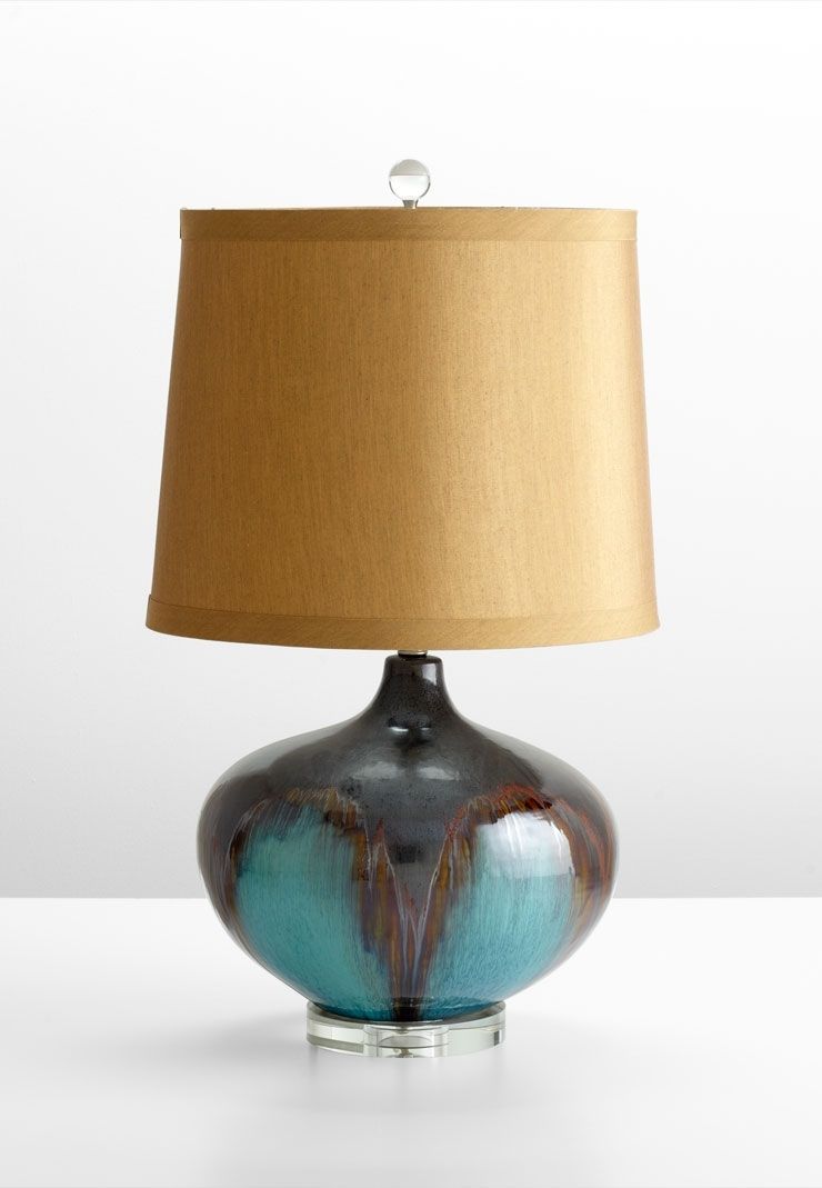 Lamp : Ceramic Table Lamps White Pierced Cobalt Blue For Living Room Inside Teal Living Room Table Lamps (Photo 7 of 15)