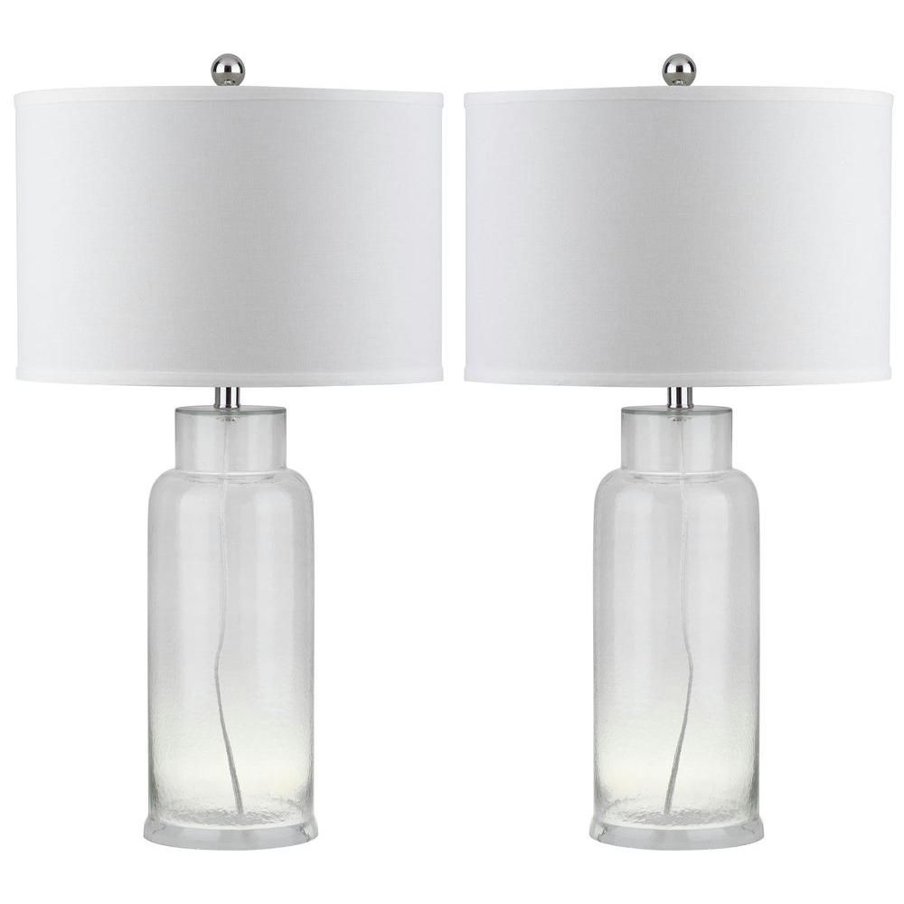 Safavieh Bottle 29 In. Clear Glass Table Lamp (set Of 2) | Clear In Clear Table Lamps For Living Room (Photo 15 of 15)