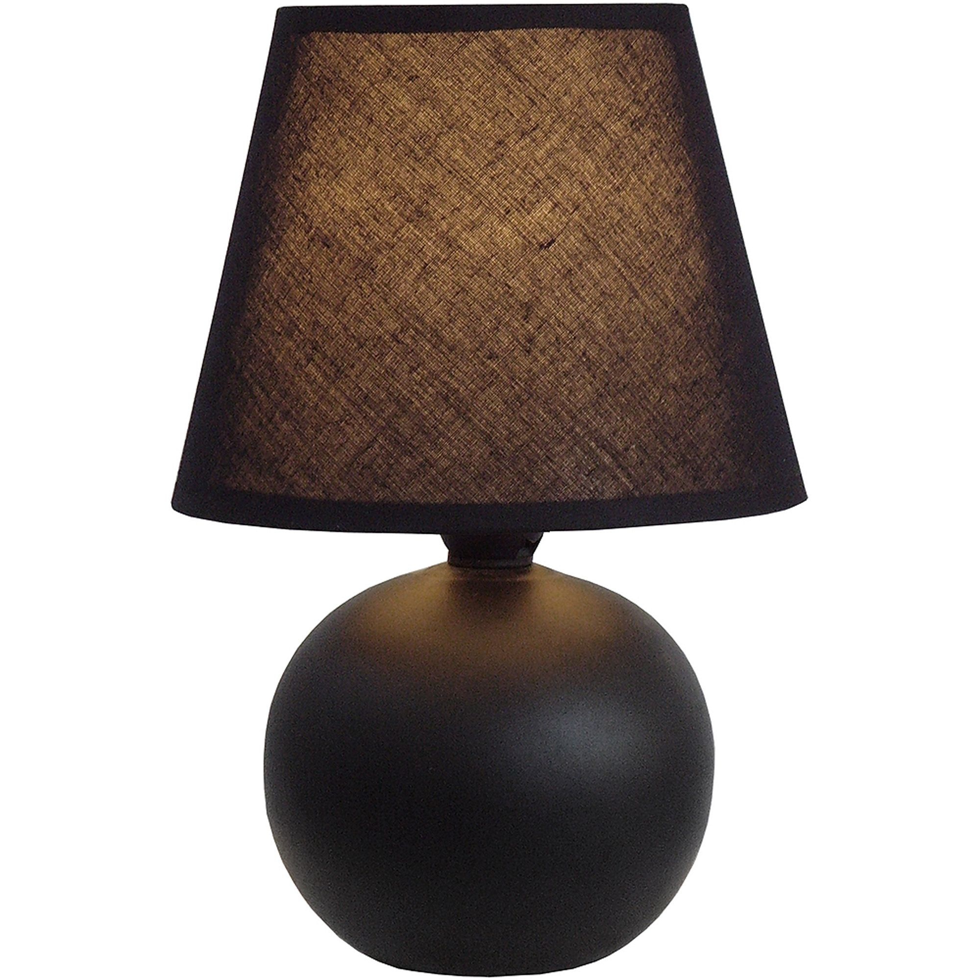 Simple Designs Mini Ceramic Globe Table Lamp, Black Pertaining To Walmart Living Room Table Lamps (Photo 3 of 15)