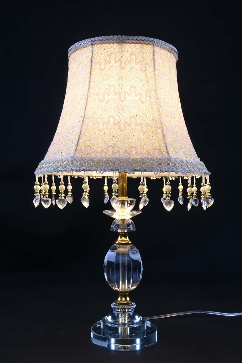 Table Lamp Ideas: Clear Table Lamp Vintage Crystal Shade Fabric Within Clear Table Lamps For Living Room (Photo 13 of 15)
