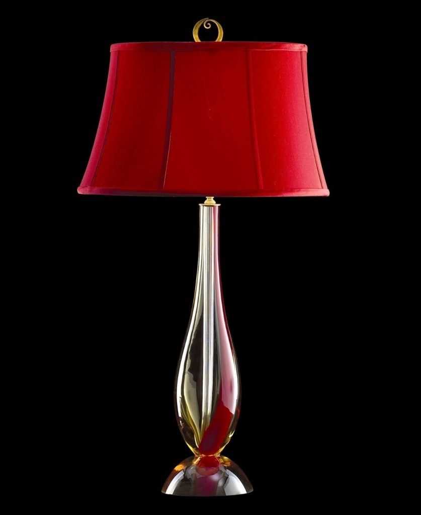 Vintage Living Room With Waterford Red Target Lamp Shades, And Amber Within Red Living Room Table Lamps (Photo 3 of 15)