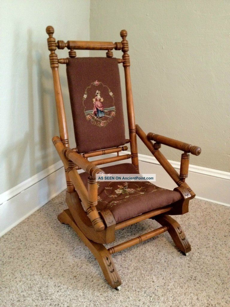 Antique Platform Rocking Chairs | Antique Furniture Pertaining To Antique Wicker Rocking Chairs With Springs (View 14 of 15)