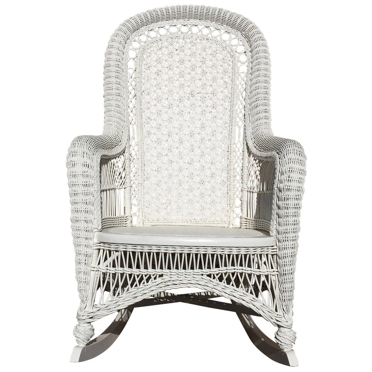Antique Victorian Wicker Rocker At 1stdibs For White Wicker Rocking Chairs (Photo 15 of 15)