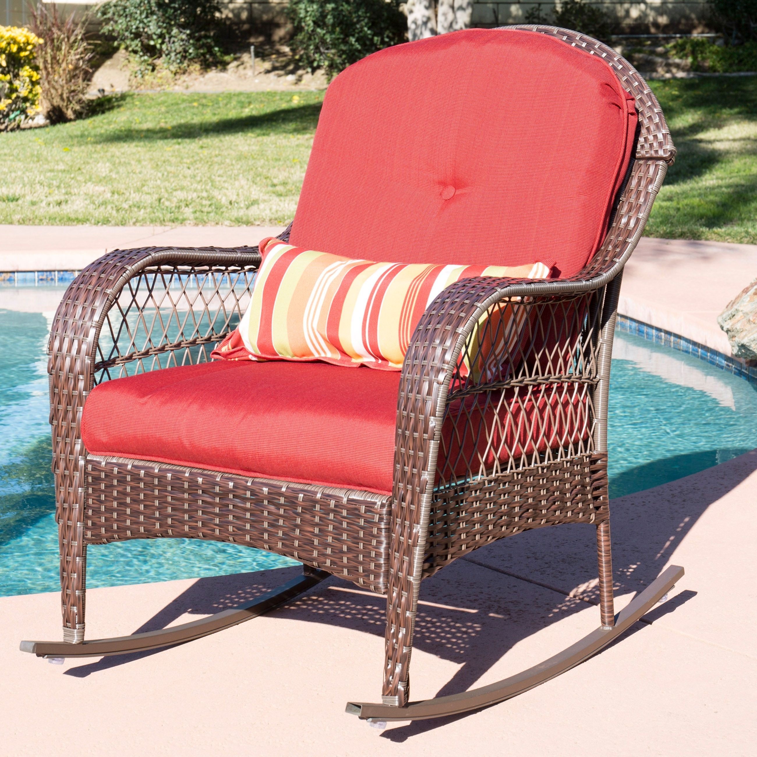 Best Choice Products Wicker Rocking Chair Patio Porch Deck Furniture Inside All Weather Patio Rocking Chairs (Photo 5 of 15)