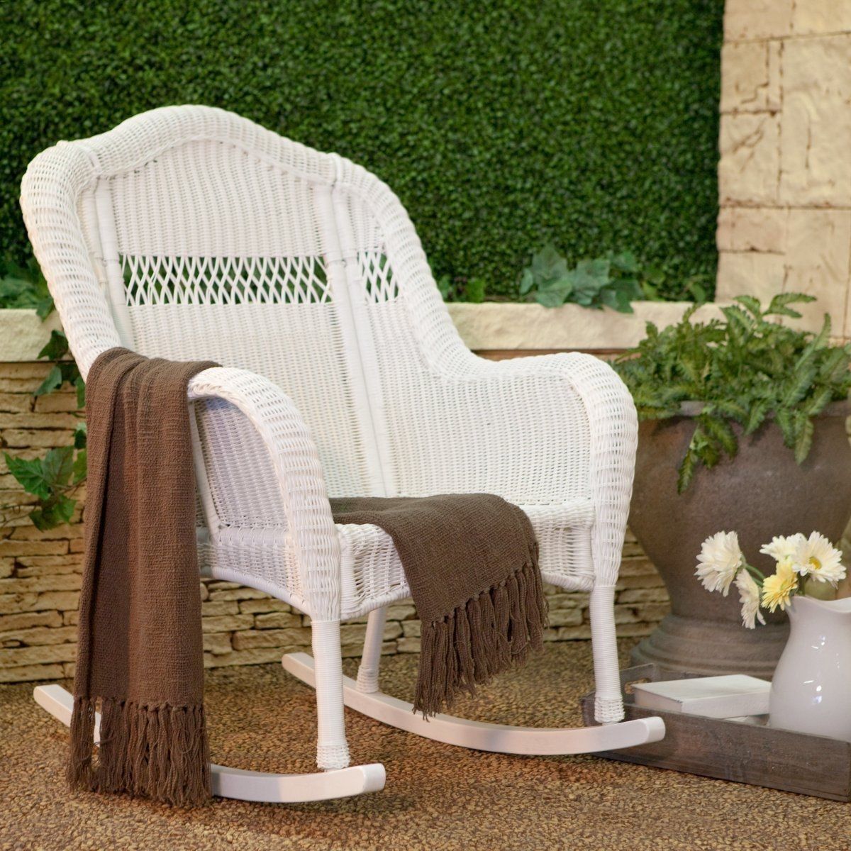 Chair | Patio White Rocking Chair Rocking Chair Perth Resin Wicker With Indoor Wicker Rocking Chairs (Photo 13 of 15)