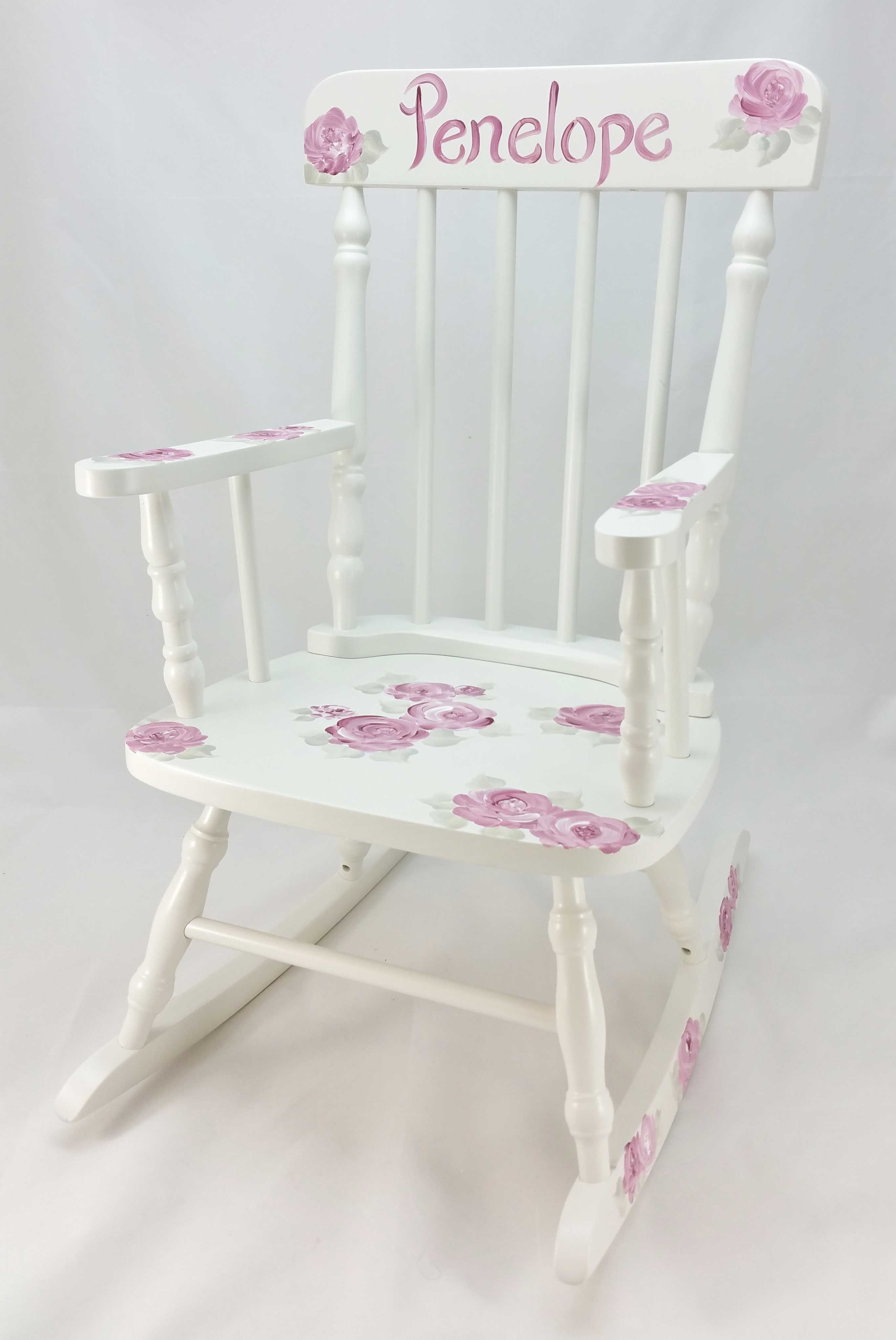 Deep Pink Roses Personalized Rocking Chair – Purple Pumpkin Gifts Regarding Rocking Chairs At Roses (View 7 of 15)