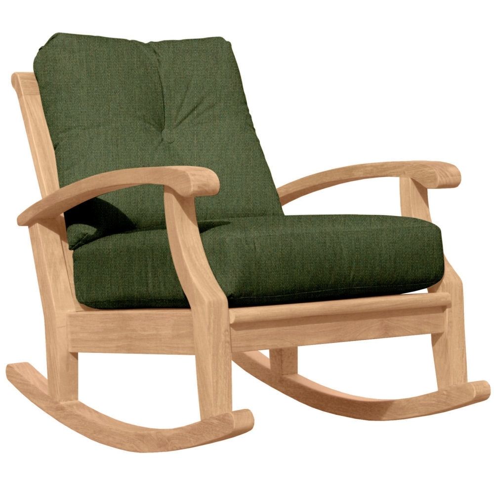 Douglas Nance Cayman Teak Rocking Chair With Cushions | Wayfair With Regard To Rocking Chairs With Cushions (View 8 of 15)