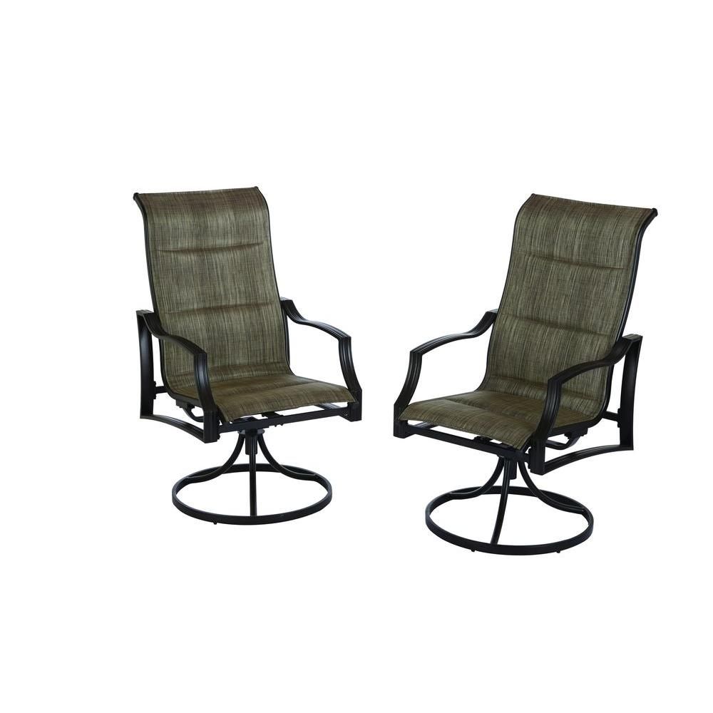 Hampton Bay Statesville Padded Sling Patio Lounge Swivel Chairs (2 For Patio Sling Rocking Chairs (Photo 1 of 15)