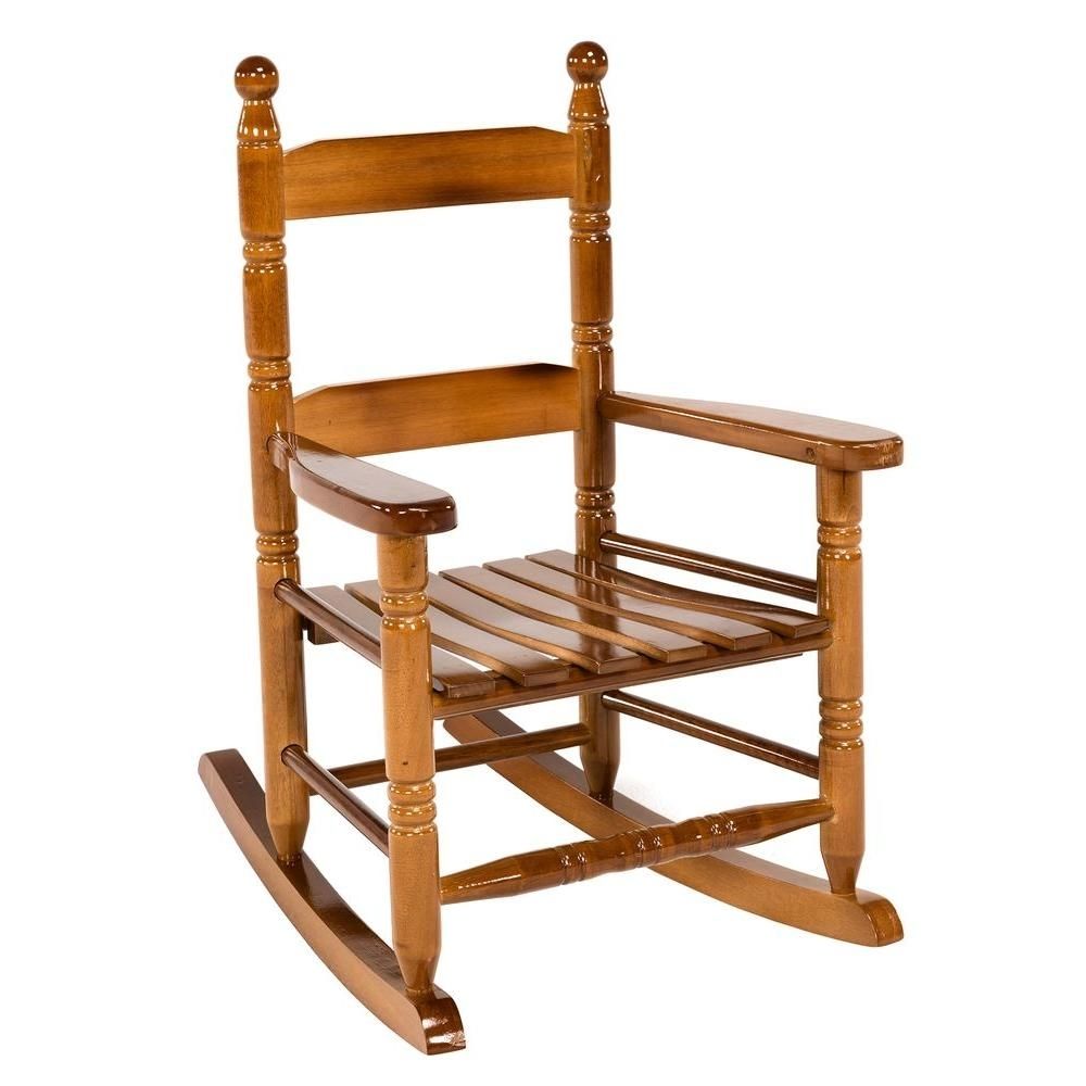 Jack Post Oak Children's Patio Rocker 08101784 – The Home Depot Regarding Rocking Chairs For Toddlers (Photo 4 of 15)