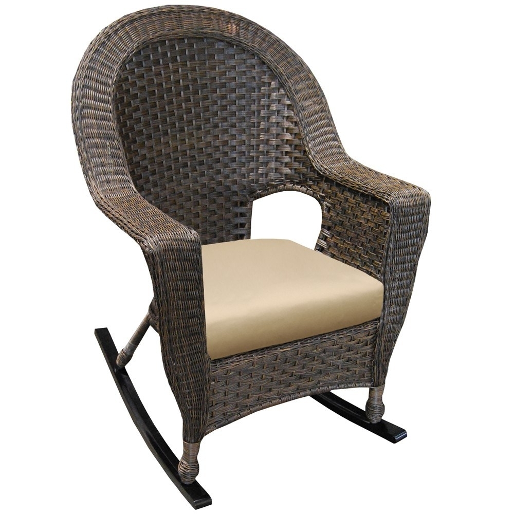 Magnificent Bradley Slat Jumbo Wood Outdoor Patio Rocking Chair Within Wicker Rocking Chair With Magazine Holder (Photo 1 of 15)