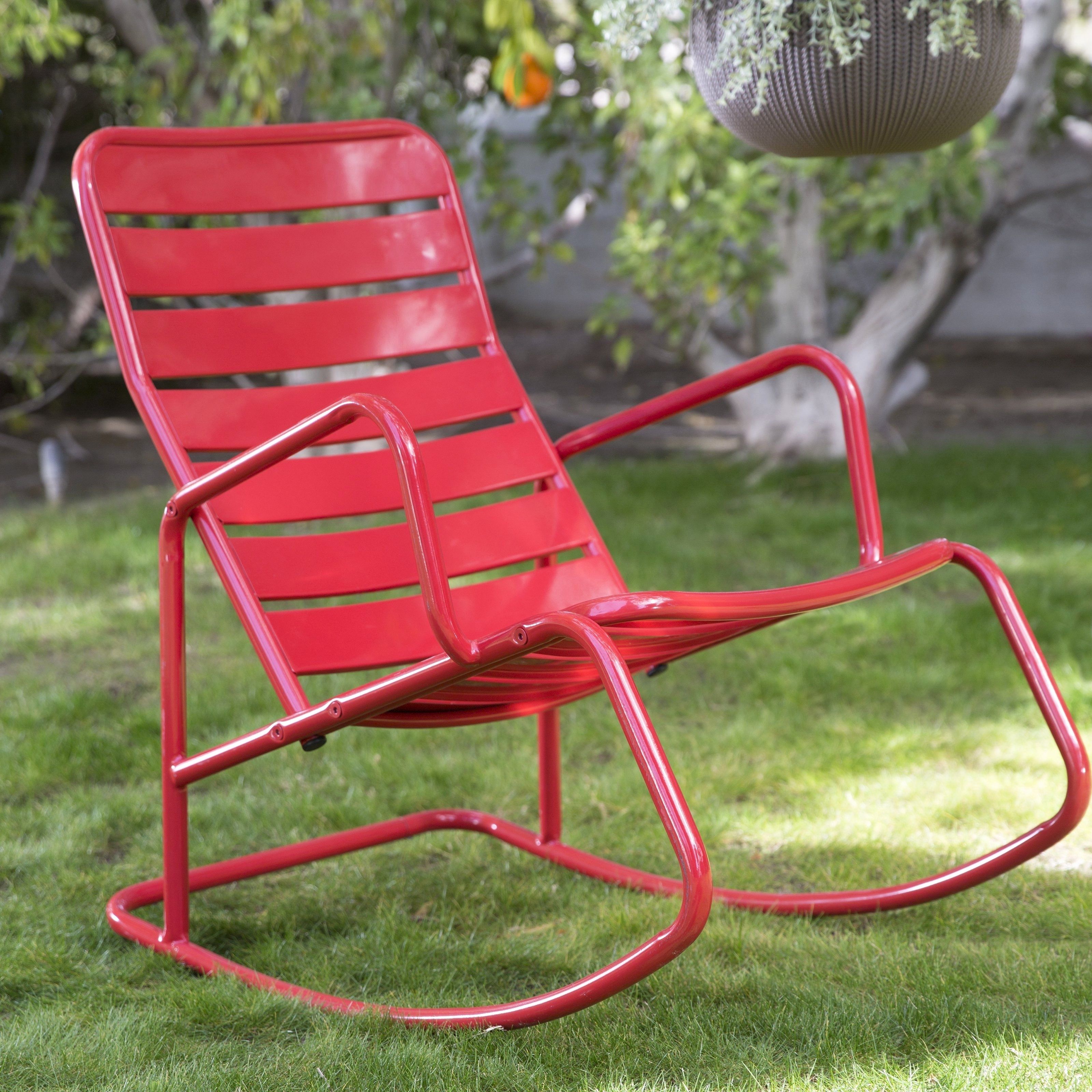Metal Patio Rocking Chairs Elegant Wicker Patio Rocker Best Outdoor Intended For Patio Metal Rocking Chairs (Photo 4 of 15)