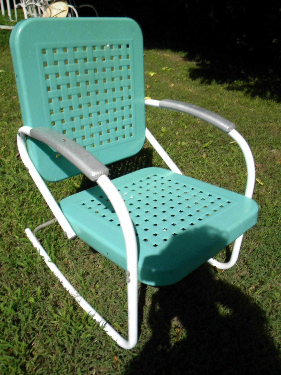 Metal Porch Rocking Chairs | Sevenstonesinc Within Vintage Outdoor Rocking Chairs (View 9 of 15)