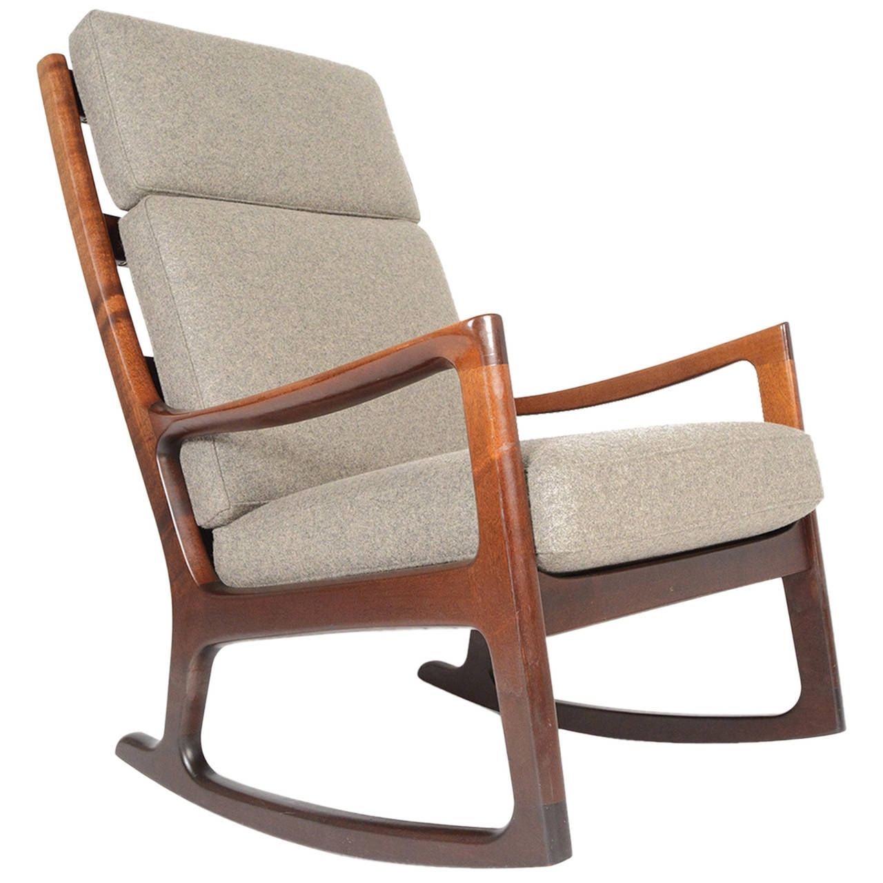 Ole Wanscher Mahogany Highback Rocking Chair At 1stdibs With Regard To High Back Rocking Chairs (Photo 1 of 15)
